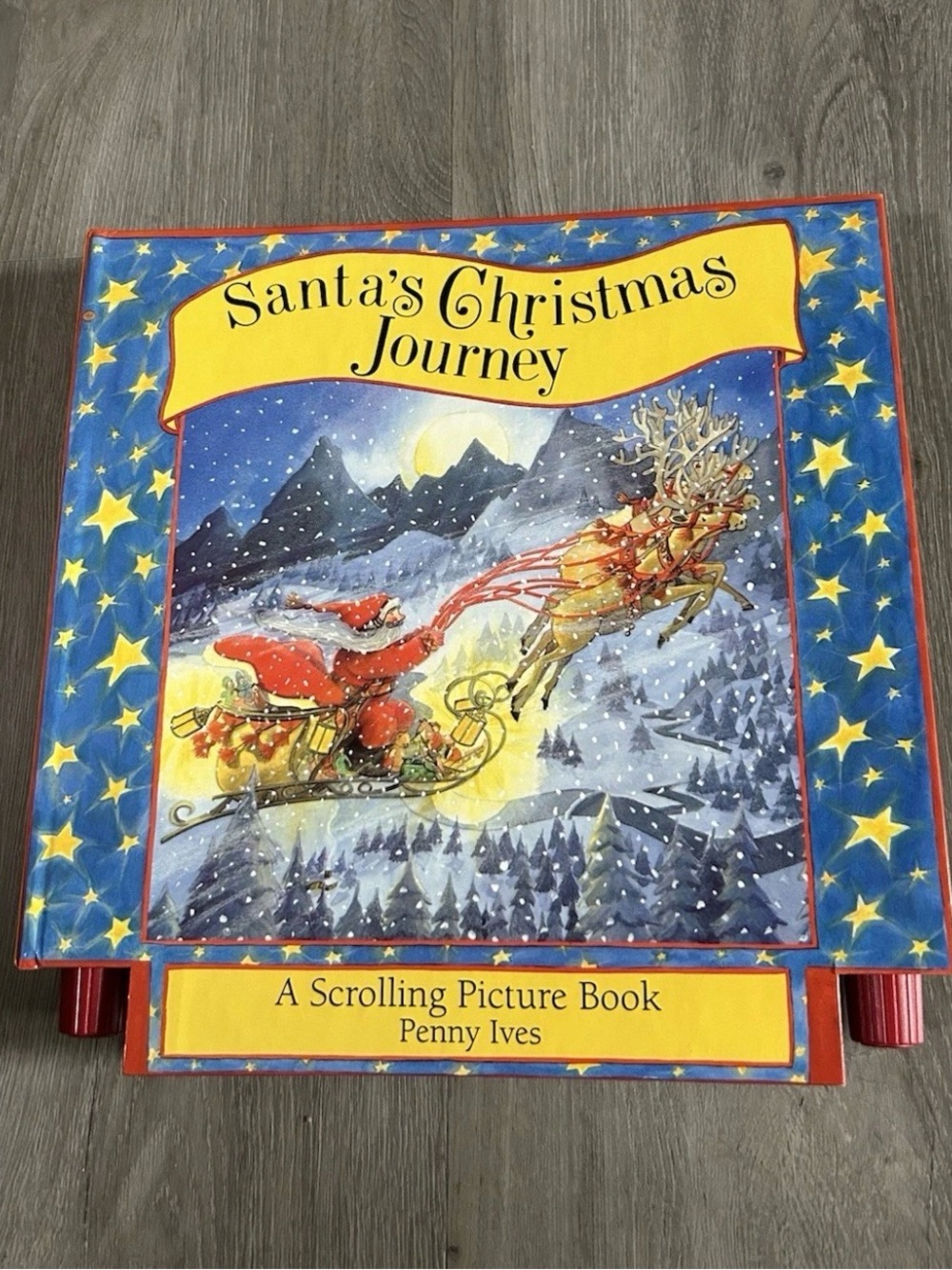 Santa’s Christmas Journey Scrolling Picture Book Penny Ives 1995 Vintage